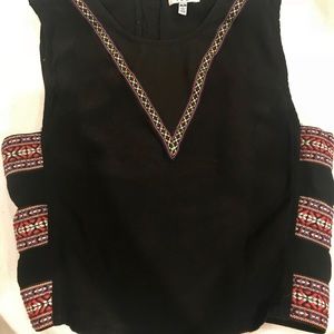 Zip -up cropped blouse